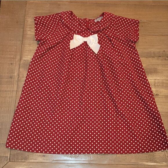 Petit Confection Red Polka-dot Holiday Christmas Valentine's Corduroy Dress 3T - Picture 11 of 11